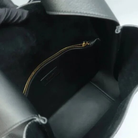 100% Authentic Saint Laurent Le 5 a 7 Black Leather Shoulder Bag 3066-081324 - Picture 9 of 12